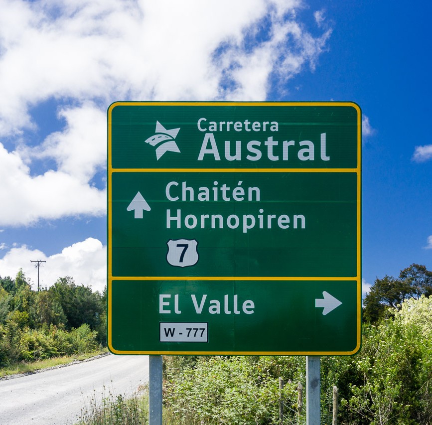 Carretera Austral road sign