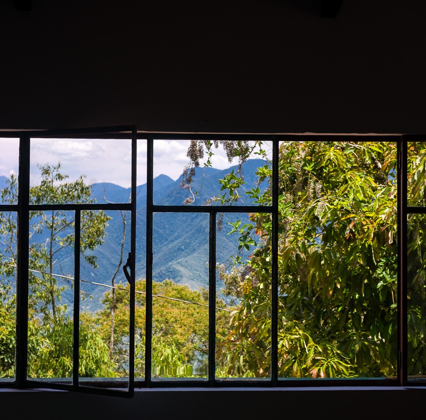 Window view at Sol y Luna Coroico